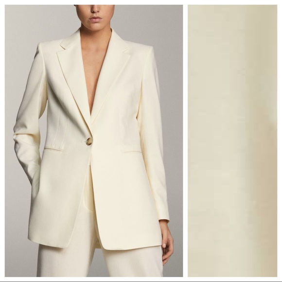 NWT. Massimo Dutti Ivory Wool Blazer. Size 4 - Picture 2 of 11